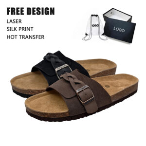 Customizable Cork Sandals Wholesale for Men & Women | PU Leather with Braided Woven Vamp OEM Factory
