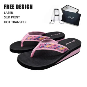 Wholesale Custom EVA Wedge Flip Flops – Ladies Platform Summer Sandals with Fabric Strap