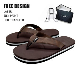Wholesale Men's EVA Sole Flip Flops with PU Leather Straps – Lightweight & Outdoor