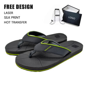 Factory Direct Men's Outdoor Flip Flops, PU Leather Strap Non-slip Sandals