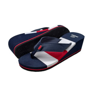 Custom Denim Strap EVA Wedge Flip Flops for Women Wholesale