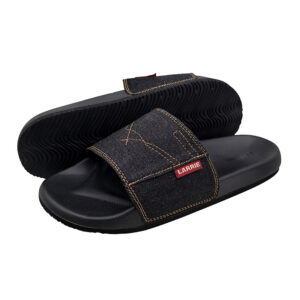 Non-Slip Denim Men's Slide Sandals – EVA Rubber Sole OEM Factory