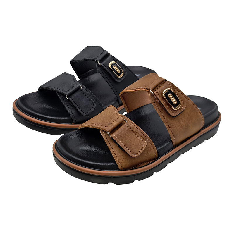 Custom Logo Men's Two Strap Slide Sandals | OEM Private Label Casual Outdoor Footwear