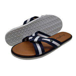 Women Fabric Cross Strap Slide Sandals Summer Casual Slippers OEM ODM Footwear Manufacturer