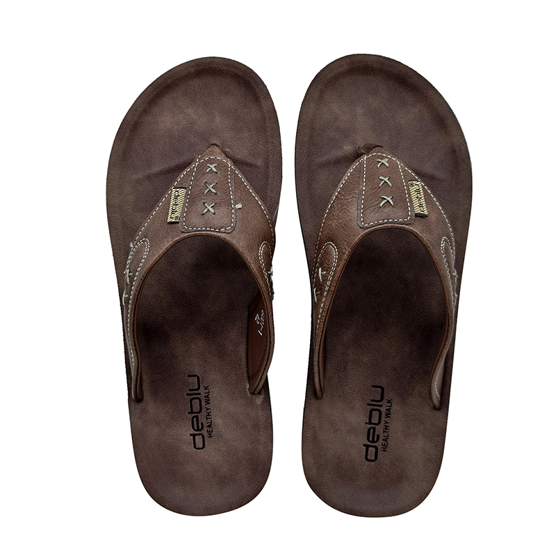 Wholesale Men's Vintage PU Leather Flip Flops - Image 2